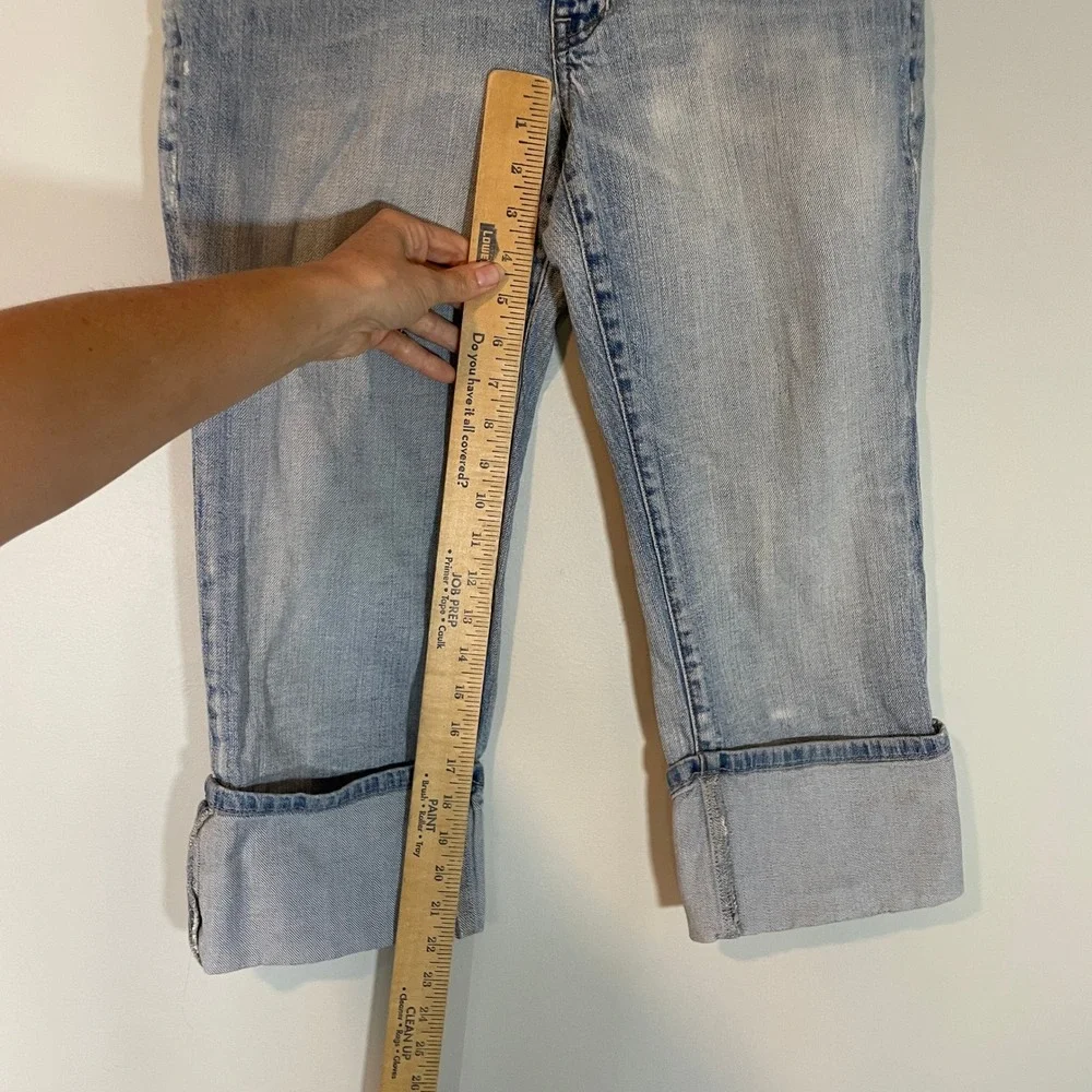 Mossimo Denim Women Light Wash Cuffed Capri Jeans Y2K Size 11 Cropped Blue 90s